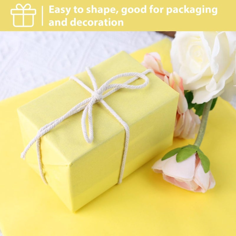 Koogel 120 Sheets Yellow Tissue Paper Bulk, 14 x 20 Inch Gift Wrapping Tissue Paper for Gift Bags Wedding Birthday DIY Crafts Art Project - Image 4